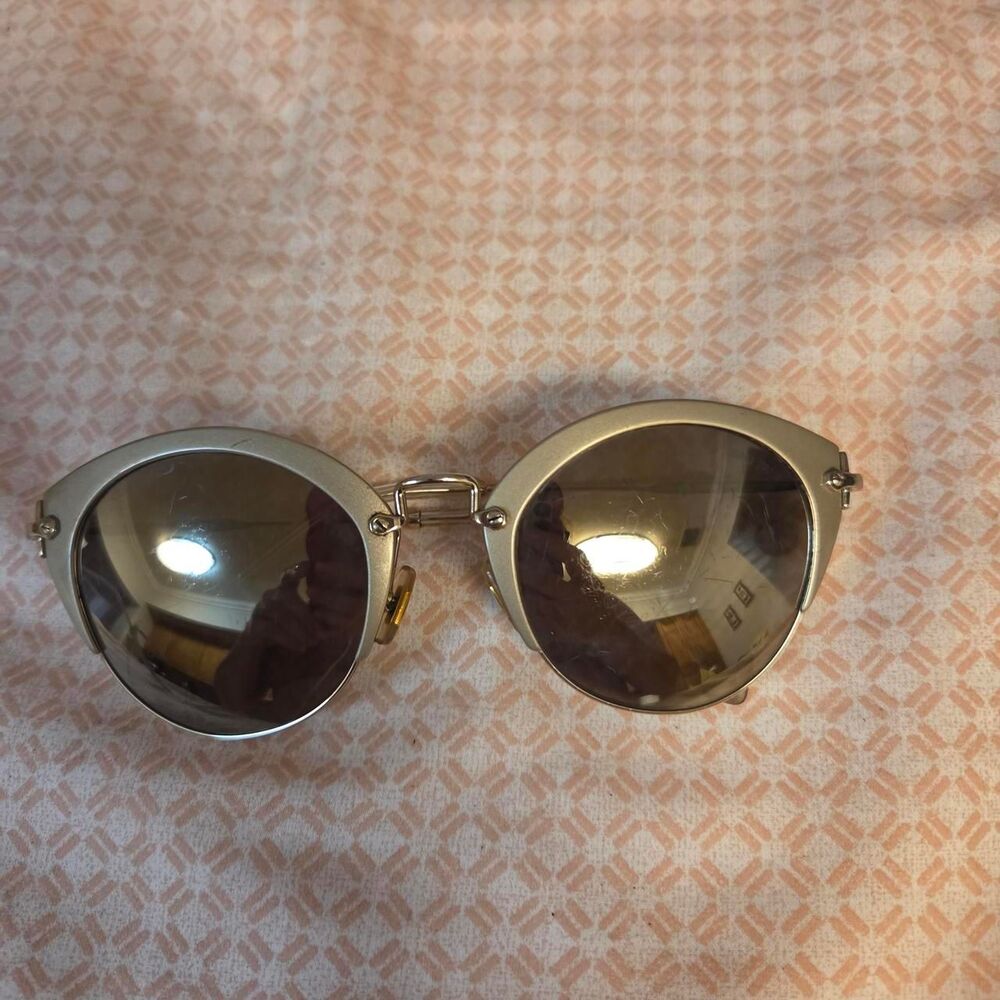 Miu-miu Women's Gold and Brown Sunglasses